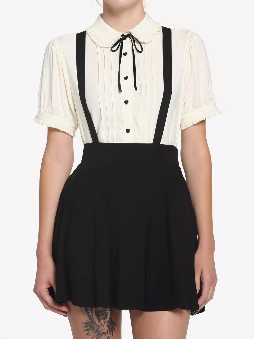 NWOT Hot Topic Black Suspender Circle Skirt 🖤 Out of Stock Goth Grunge Alt